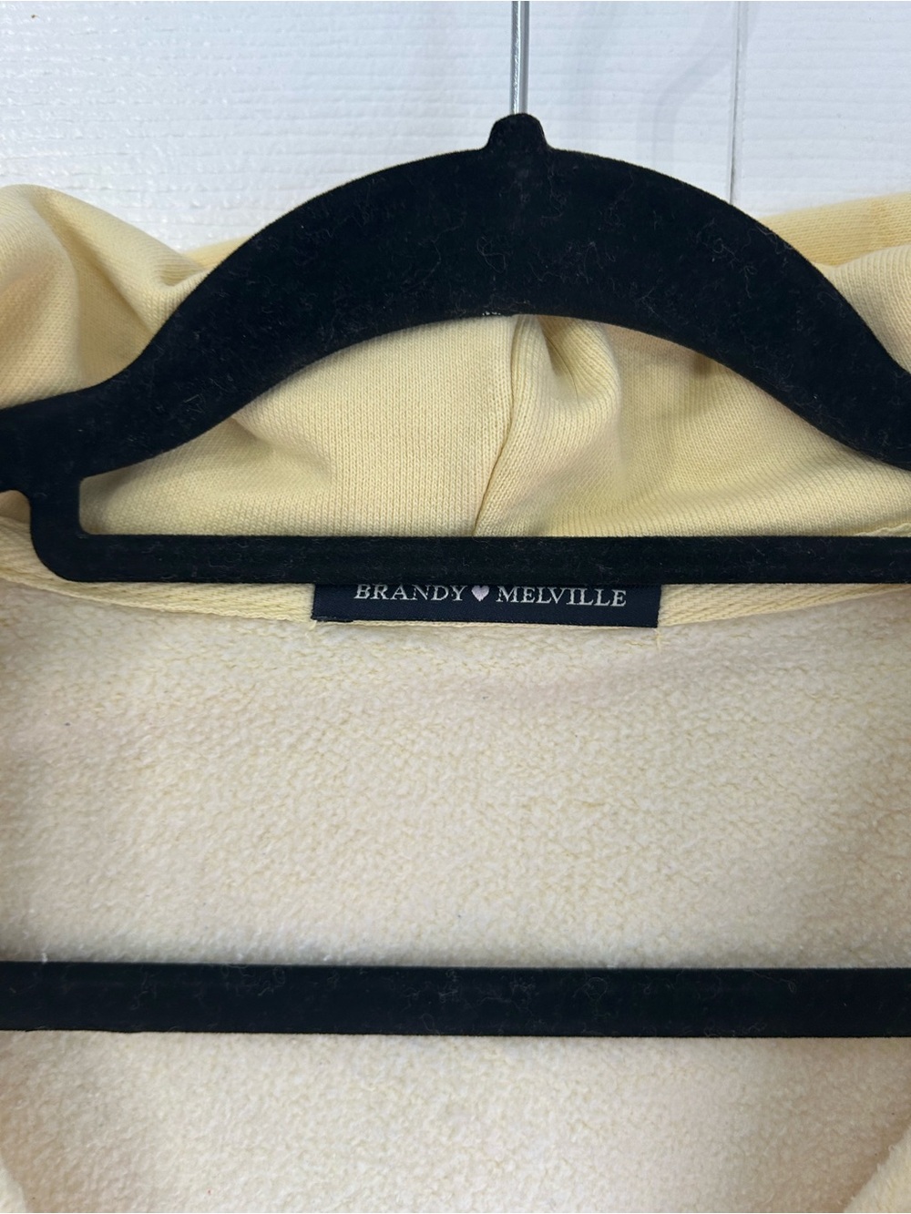 Brandy Melville Butter Yellow Zip-Up Christy Hoodie - Picture 7 of 8